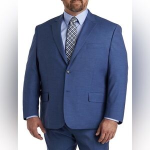 Oak Hill Jacket Perfect Fit Mens 54 Reg Blue Relaxer Micro Chevron Suit Blazer
